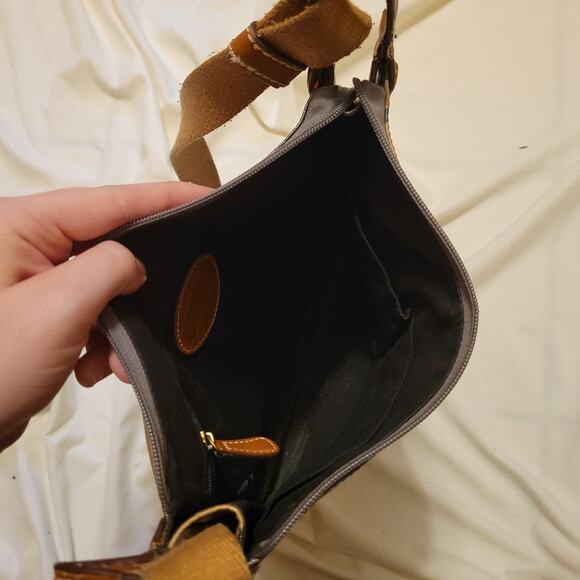 Fossil Vintage Blue Leather Messenger Bag 90s Y2K Adjustable Strap - Picture 3 of 5